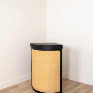 Black and Natural Cane Bar Corner Column