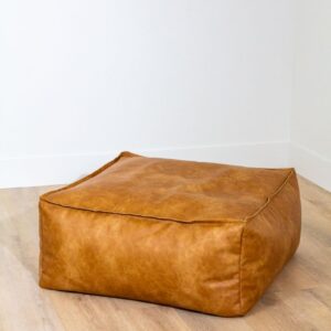 Leather Ottoman Pouf In Camel (4)