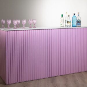 Pink Wood Bar With Bead Board Slatting – Barbie Bar (5)
