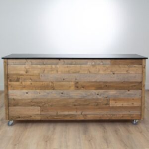 Rustic Wood Barnyard Western Bar In Brown And Black With Natural Wood