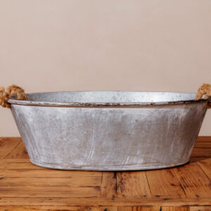 Silver Bucket W Rope Handles E525 (1)