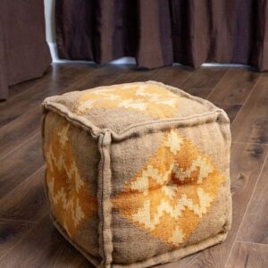 Square Woven Burlap Pouf (6)