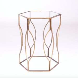 Table Side Hexagon Gold F497