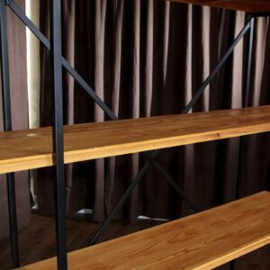 Tall Wood And Iron Shelf (17)