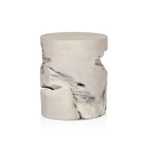 Teak Root Stool – Ivory – H786