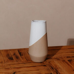 Vase Stone Half Dipped White G708 (4)