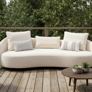 Serene Cream Outdoor Rounded Modern Funky Sofa