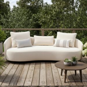 Serene Sofa Modern Funky Cream Rounded