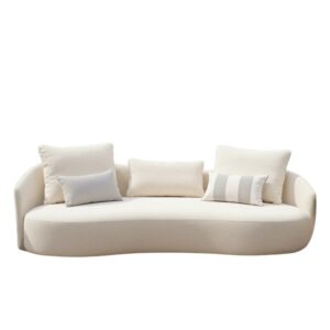 Serene Sofa Funky Modern Cream Rounded Plush Sofa
