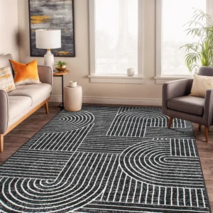 World Rug Gallery Contemporary Stripe Arch Design Area Rug (3)