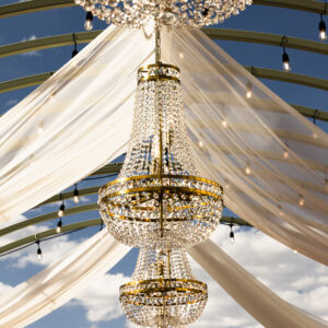 Crystal Chandeliers and Draping at Luxury Event Venue in Utah