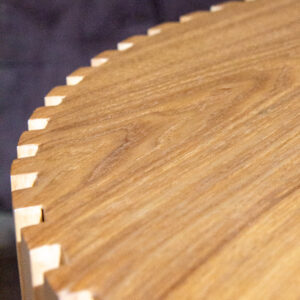 Natural Wood Slatted Drum Coffee Table