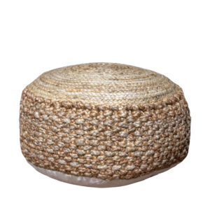 Hand-Braided Jute Pouf Ottoman