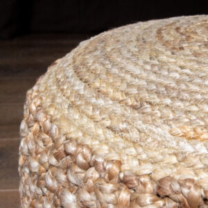 Hand-Braided Jute Pouf Ottoman