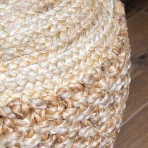 Hand-Braided Jute Pouf Ottoman