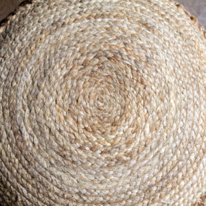 Hand-Braided Jute Pouf Ottoman