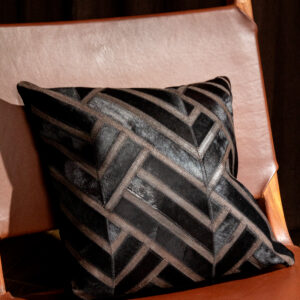 Noir Patchwork Cowhide Pillow
