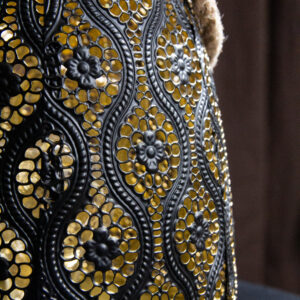 Black Moroccan Lantern with Rope Handle
