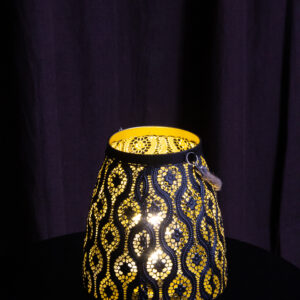Black Moroccan Lantern with Rope Handle