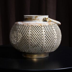 Distressed Bronze Lattice Lantern